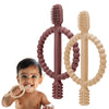 Vivatra Baby Teething Toy  Set Of 2, Silicone Toothbrush Teether With EasyGrip Handle, DualSided Texture For Massage & Soothi