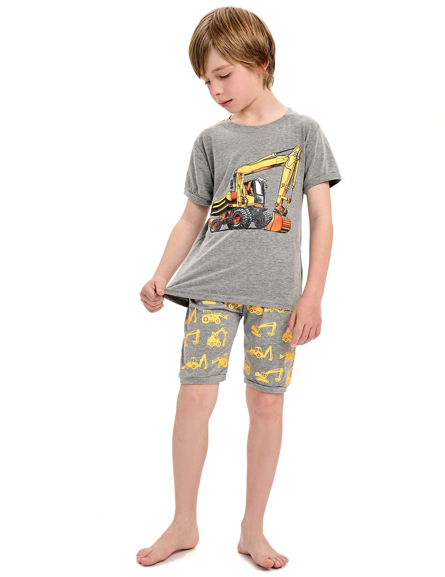 Little Hand Boys Excavator Pajamas Kids Cotton Pjs Children Sleepwear Sets Toddler Clothes Size 2 3