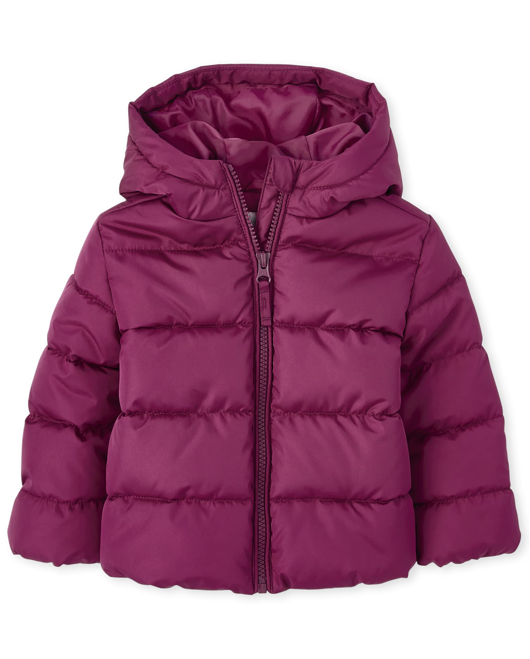 The Children'S Place Baby Girls And Toddler Medium Weight Puffer Jacket, Wind-Resistant, Water-Resistant Jacket, Purple Rose, 2T