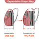 Ismgn Extra Large Diaper Bag Backpack, Multifunctional Diaper Bag, Expandable Diaper Bag, G Pinkgrey