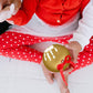 Tiny Ideas Baby'S Print 1St Holiday Keepsake Ball Ornament With Included Paint For Handprint, Diy Christmas Ornament, Gold