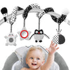 AJsupojouet High Contrast Baby Toys - Black & White Hanging Toys for Car Seat, Stroller & Crib | Newborn Essentials 0-6 Months |