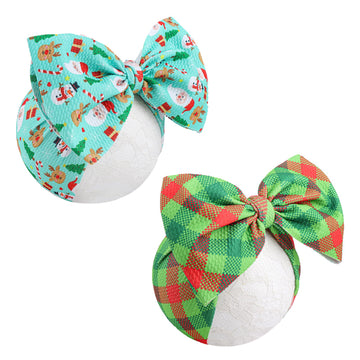 YanJie Christmas Baby Girls Headbands Red Green Bow Wide Headbands Christmas Handmade Hairbands Hair Accessories Gift for Newbor