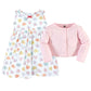 Hudson Baby Baby Girls' Cotton Dress And Cardigan Set, Be Mine Valentine, 9-12 Months