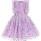 Ibtom Castle Girls Birthday Party Dress Confetti Princess Tulle Dress Toddler Flower Girl Wedding Pageant Dress Spring Easter Bo