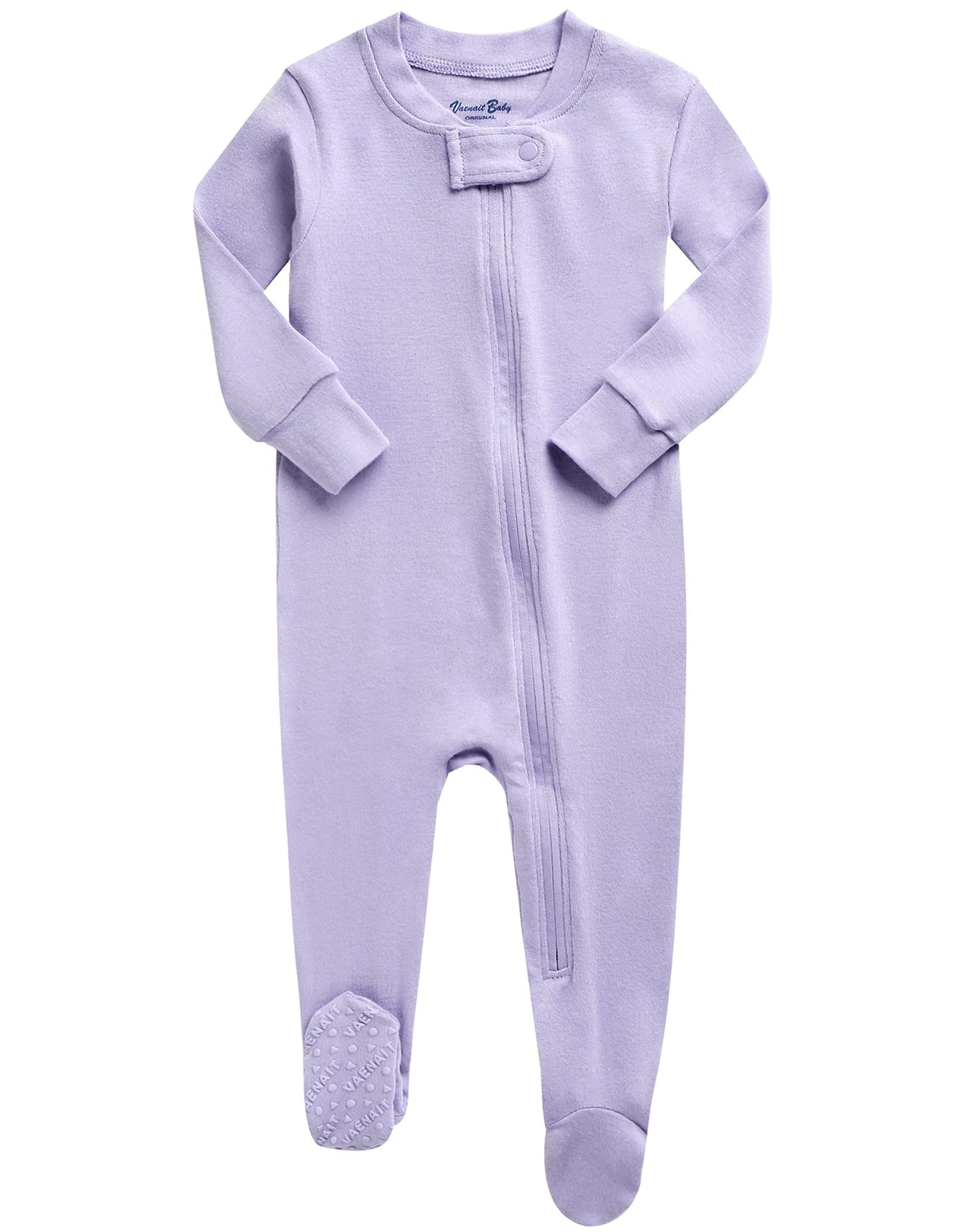 Vaenait Baby Toddler Boys Girls Solid Footie Pajama Cozy Modal Lilac 24M