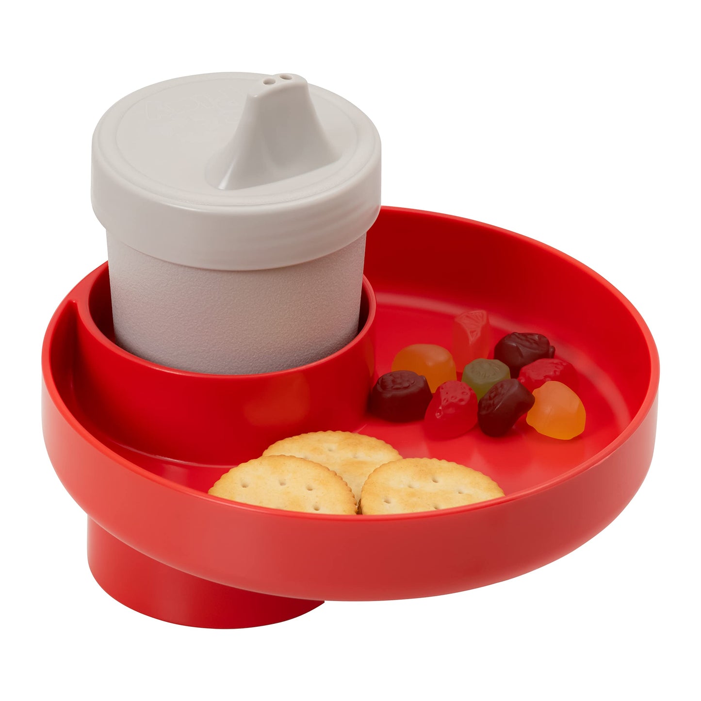 My Travel Tray Round, Usa Made. Easily Convert Your Existing Cup Holder To A Tray And Cup Holder For Use In A Car Seat, Booster,
