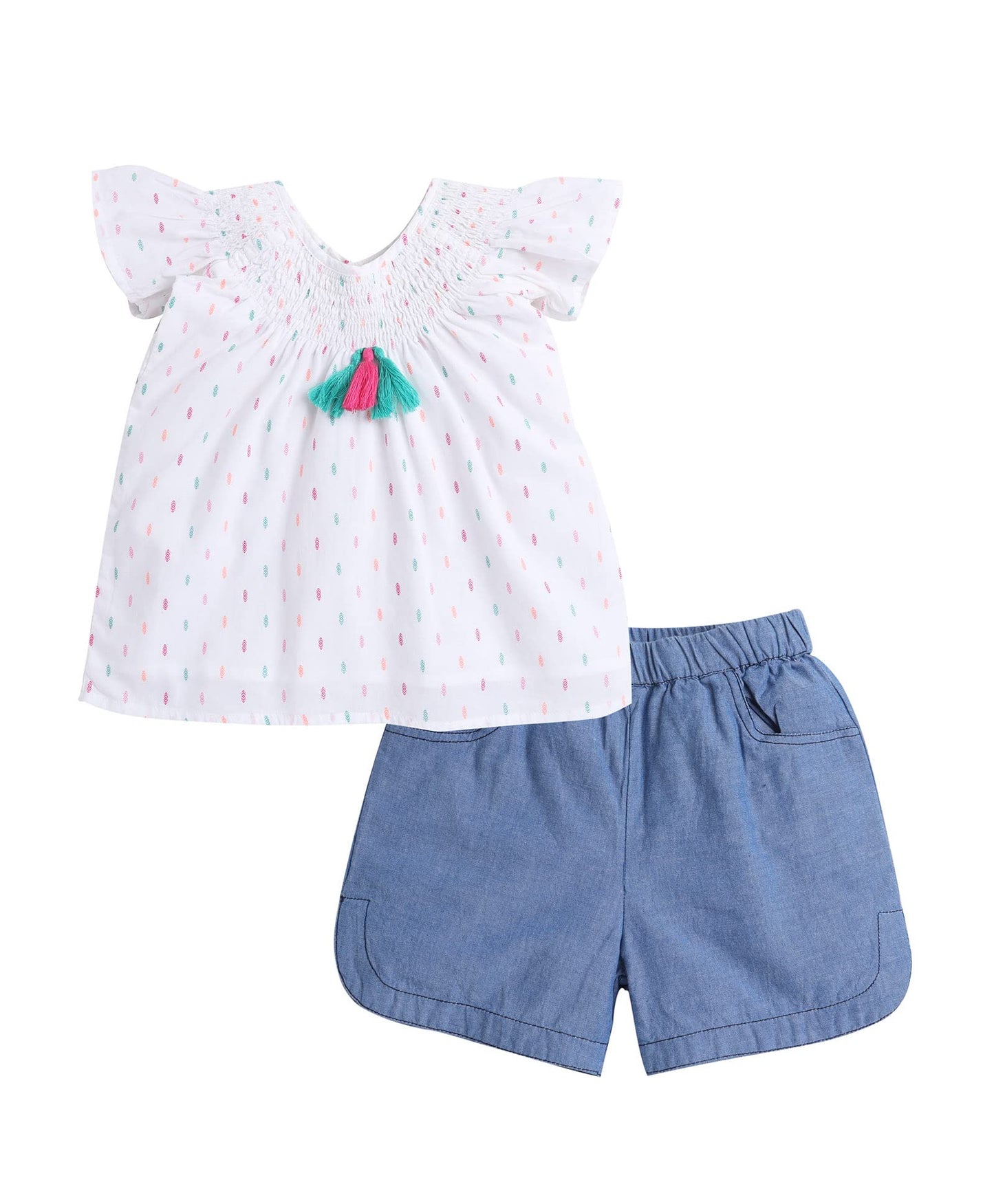SPRING BUNNY  Toddler Girl  Doll  Multi Color Dobby Top and Bottom Set  6Yr