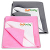 Oyo Baby Waterproof Dry Sheet Medium Size 10070 Cm Pack Of 2 | Reusable, QuickDry, Soft And Breathable Bed Protectors For 012 