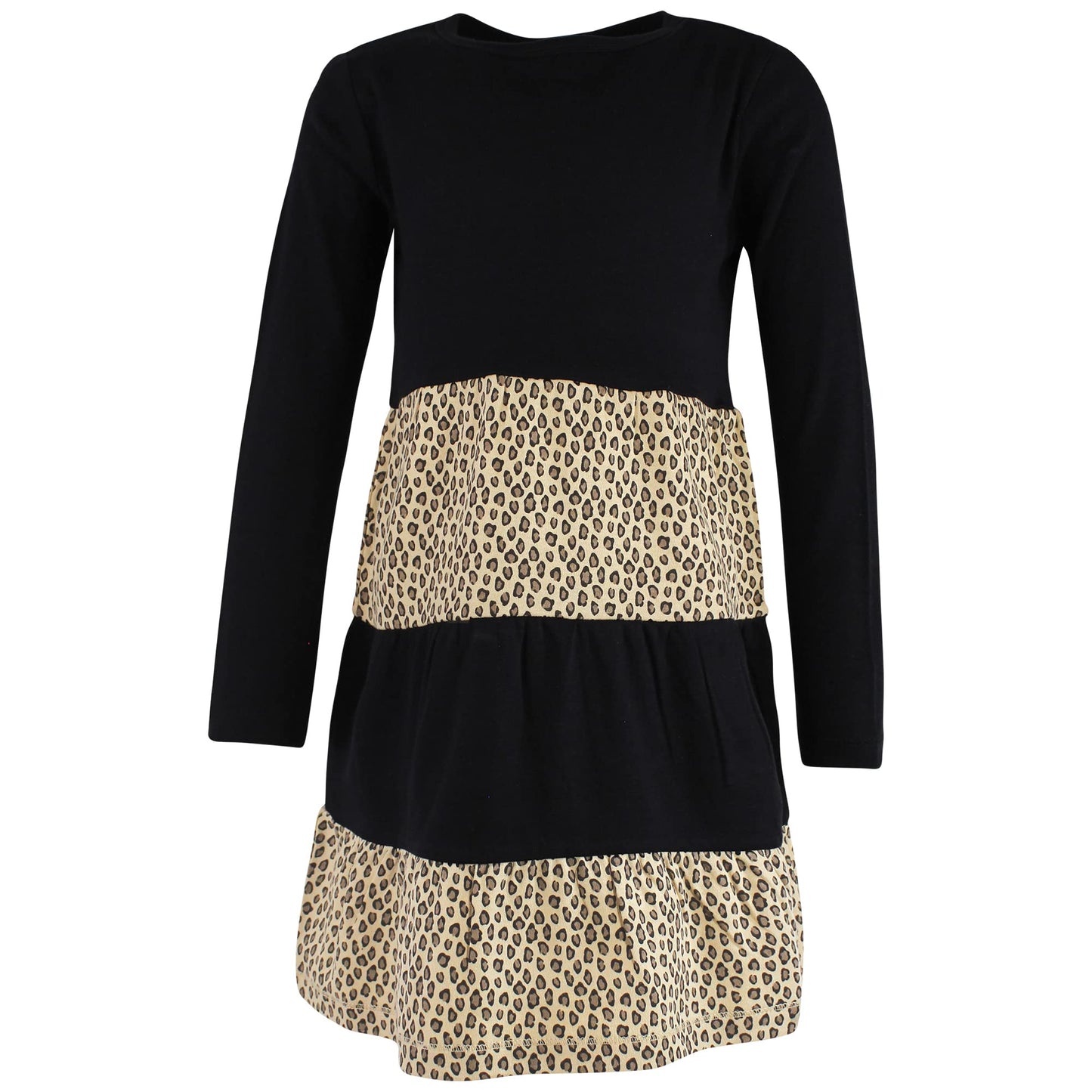 Hudson Baby Infant And Toddler Girl Cotton Dresses, Leopard Gold Heart, 0-3 Months