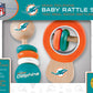 Baby Fanatic Wood Rattle 2 Pack - NFL Miami Dolphins - Officially Licensed Baby Toy Set