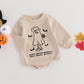 Focusnorm Halloween Newborn Baby Girl Outfit Toddler Ghost Pumpkin Sweatshirt Romper Long Sleeve Onesie Infant Fall Clothes (Apr
