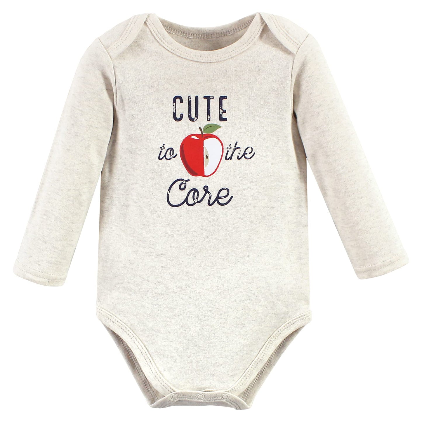 Hudson Baby Unisex Baby Cotton Long-Sleeve Bodysuits, Apple, 0-3 Months