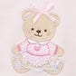 Little Me Baby Girls' 3 Piece Bib And Burp Set, Bear, Pink/Multi, One Size