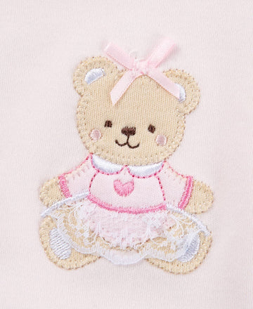 Little Me Baby Girls' 3 Piece Bib And Burp Set, Bear, Pink/Multi, One Size