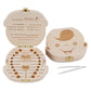 NASHRIO Baby Tooth Box Wooden Kids Keepsake Organizer Gift for Baby Teeth, Cute Children Tooth Container with Tweezers to Keep t
