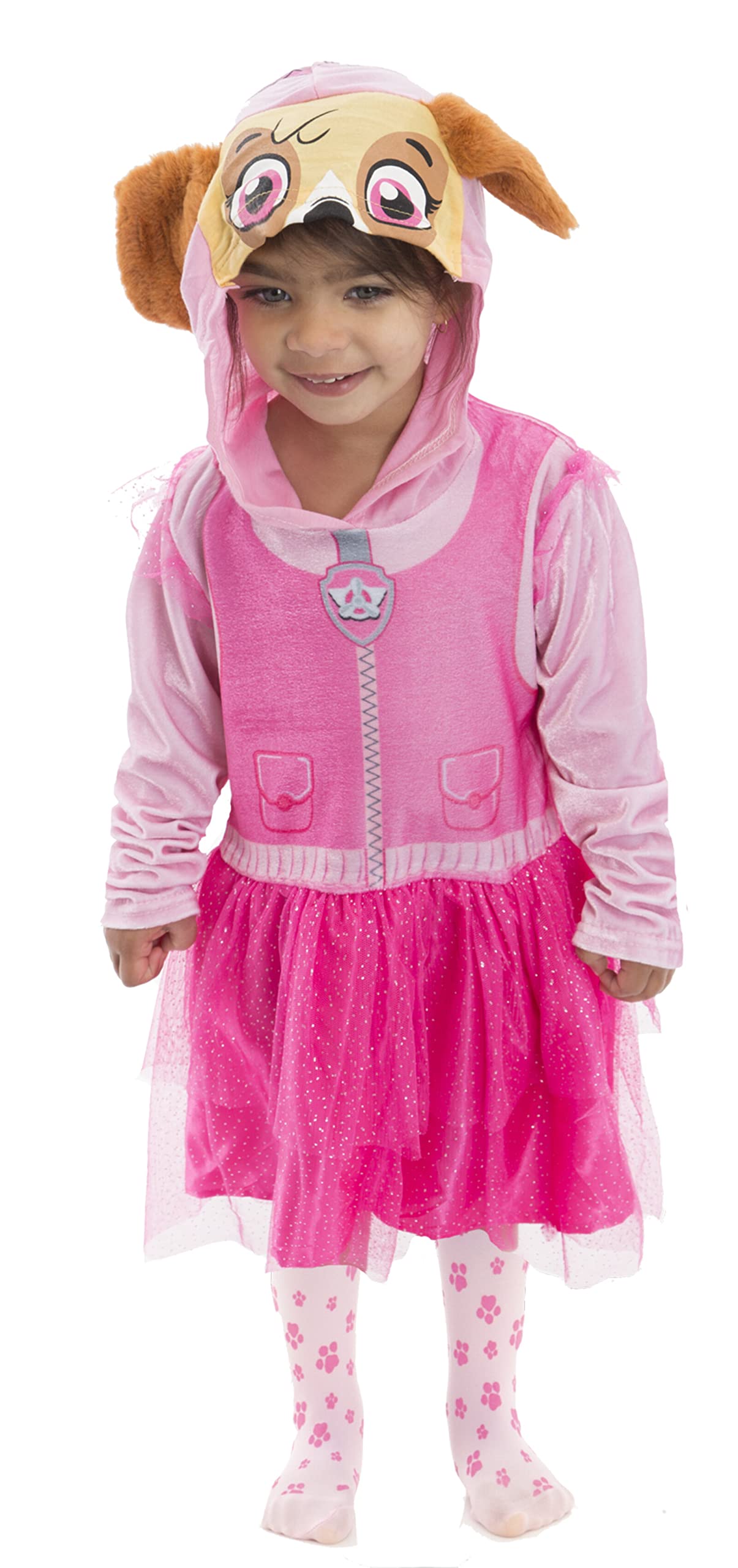 Nickelodeon Paw Patrol Skye Toddler Girl Hooded Costume Dress Leggings Set Pink 4T