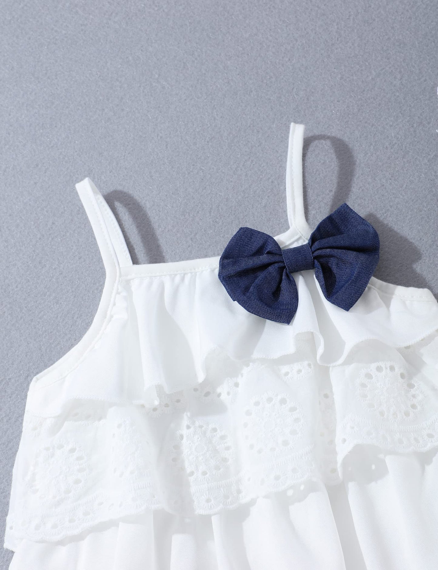 Hipea Toddler Baby Girls Clothes Ruffle Cami Polka Dot Tank Tops Casual Shorts 2-Piece Kids Short Set (Cami Laces,4-5T)