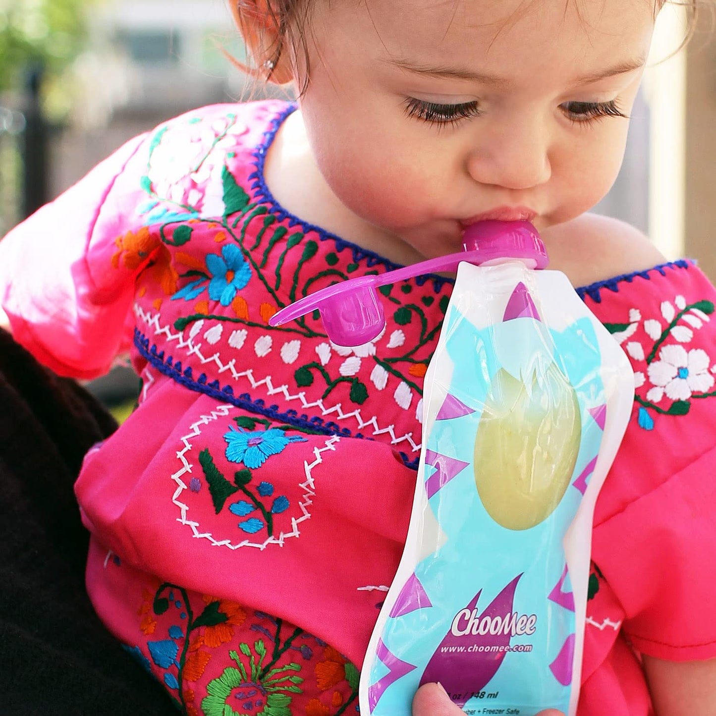 Choomee Reusable Baby Food Storage Pouches, 5 Oz | Ideal For Baby Food, Smoothies And Purees | Secure Double Lock Zipper, Wide B