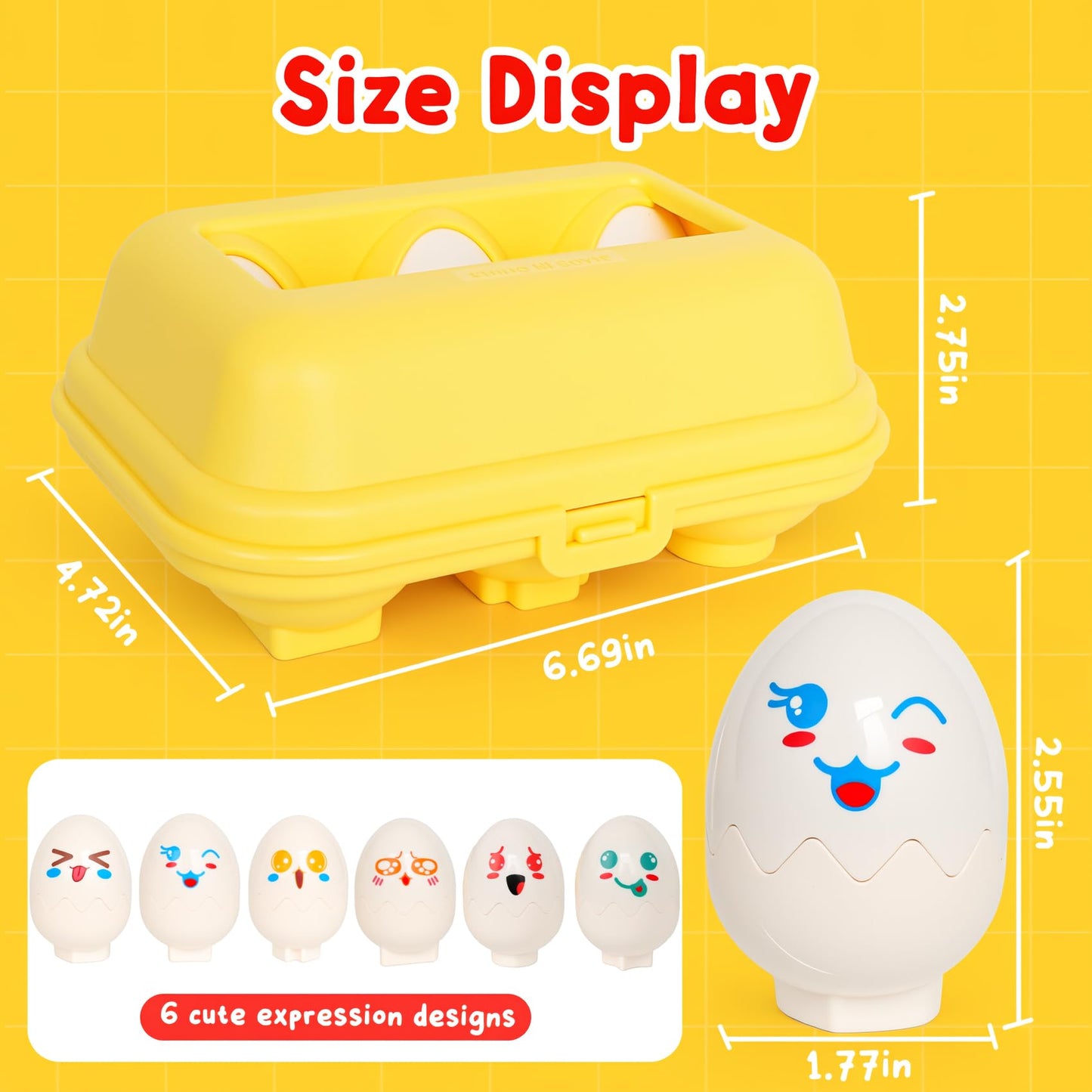 NAODONGLI Easter Eggs,Montessori Fun Geometric Egg Toys for Toddlers 1-3,Early Learning Educational Fine Motor Shape Sorter Matc