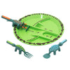 Constructive Eating Plate And Utensils Set - Made In Usa - Toddler Dinnerware, Kids Dinnerware And Utensils Set For Ages 1-3, To