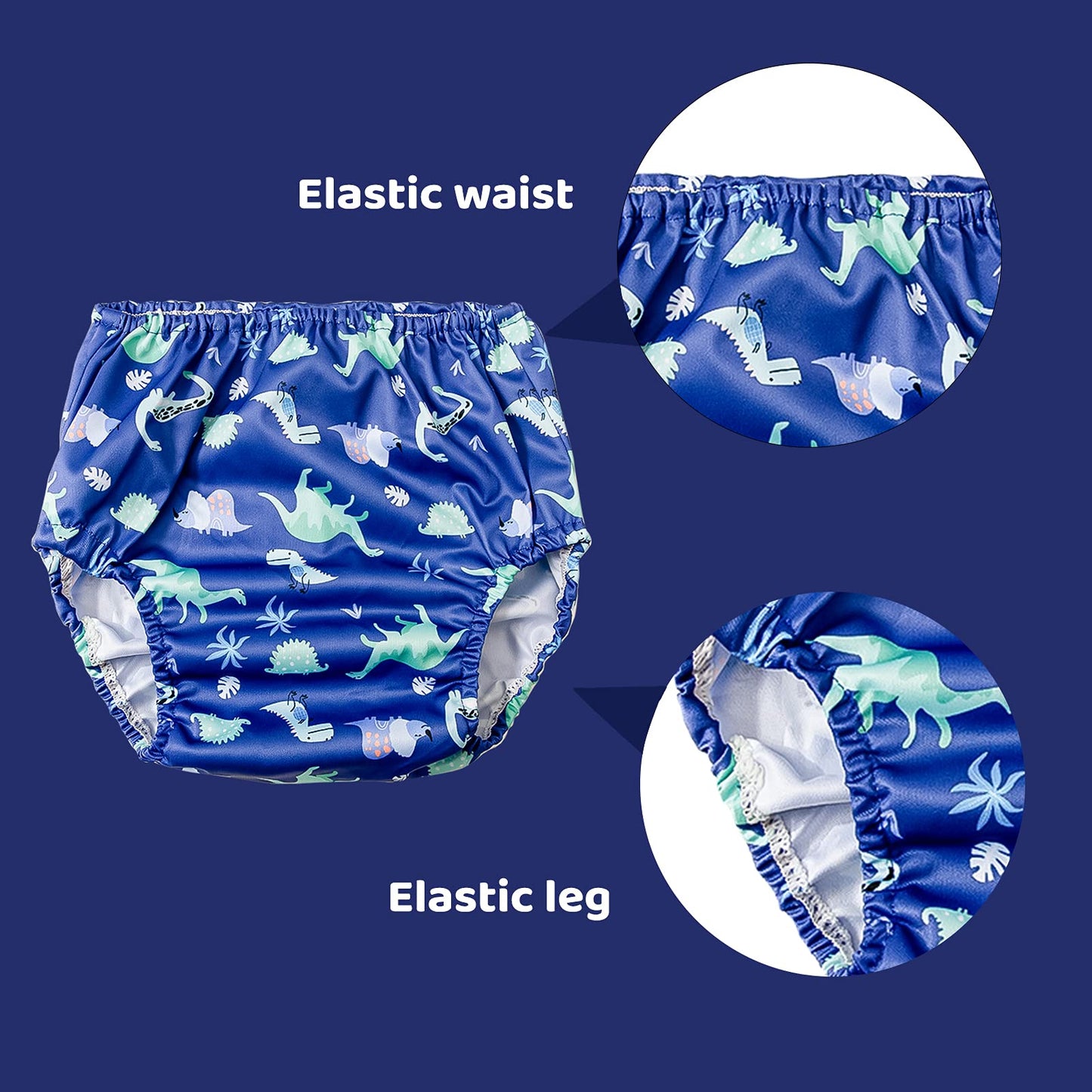 BISENKID Plastic Diaper Covers for Plastic Pants Good Elastic Rubber Swim Diaper Cover for Plastic Underwear for Toddlers Plasti