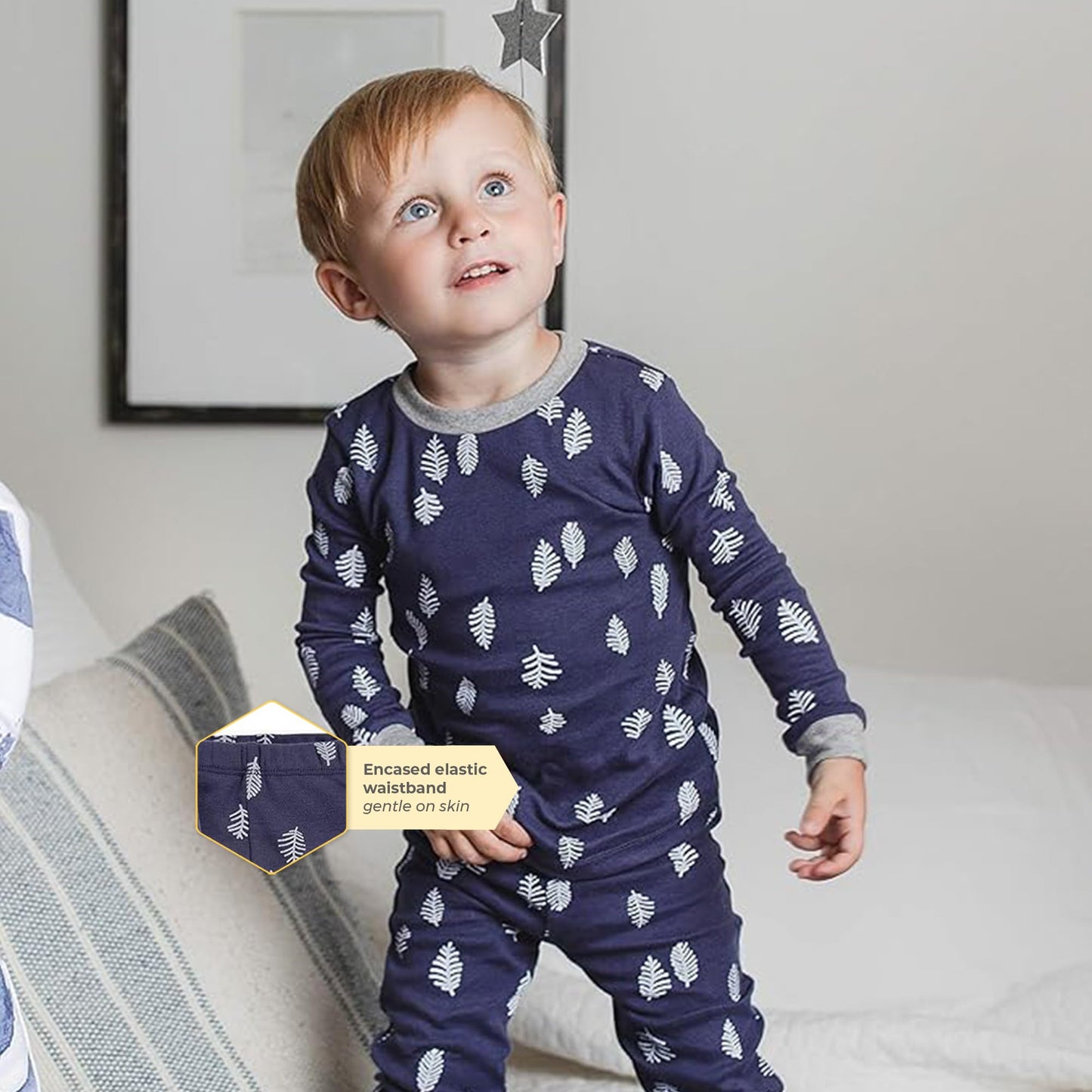 Burt'S Bees Baby Baby Boy'S Pj Set, Tee And Pant 2-Piece Pajamas, 100% Organic Cotton, In The Pines, 12 Months