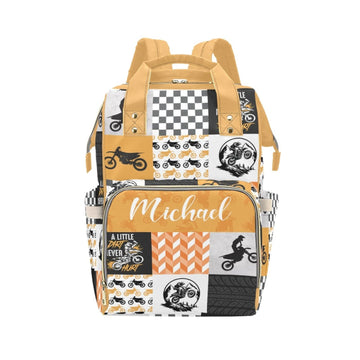 Custom Diaper Bag for Boys Personalized Name Diaper Bag Backpack with Changing Station Custom Motocross Baby Travel Bag Outdoor 