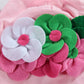 Making Believe Infant Baby Girls Pink Soft Knit Hat Cap With Felt Flowers - 2 Pack