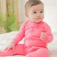 Vaenait Baby Toddler Boys Girls Solid Footie Pajama Cozy Modal Pink 24M