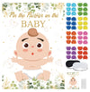Sietdeseo Pin The Pacifier On The Baby Game - 48 Pcs Stickers, Large Eucalyptus Poster For Kids Birthday, Baby Shower Party Supp