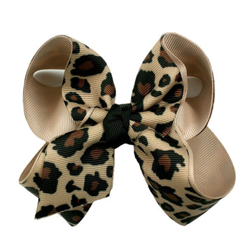 Leopard Hair Bow Clips for Girls Women Animal Print Hair Accessories with Non-Slip Clips, Bow hairpin Hair Accessories.(FJ119) (