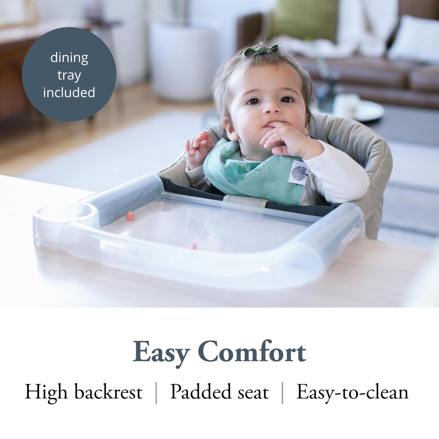 Inglesina Fast Table Chair - Cream + Fast Dining Tray - Portable High Chair For Baby & Toddlers, Infant 6-36 Months - Fits Table