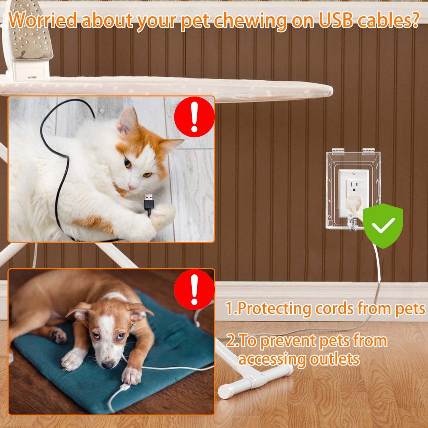 Groword Baby Safety Outlet Cover Box,Outlet Covers,Plug Covers For Electrical Outlets,Socket Covers For Outlets Fit 4.95' H X 3