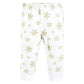 Hudson Baby Unisex Baby Cotton Pants And Leggings, Gold Snowflake, 2 Toddler