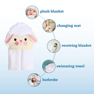 Mother'S Choice Hooded Baby Towels For Newborn - 100% Cotton Ultra Soft And Absorbent Large Baby Bath Towel For Infant And Toddl