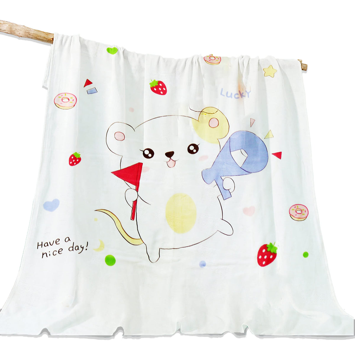 BEMBIKA Bamboo Muslin Blanket Baby 110X110 Cm Stroller Blanket Receiving Blanket for Newborn Unisex Baby (Pure Bamboo Sweet Mous