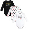 Hudson Baby Unisex Baby Cotton Long-Sleeve Bodysuits, Girl Mommy Red Black, 3-6 Months