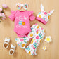 Morygooder Baby Girl My 1St Easter Outfit Newborn Easter Bell Bottom Outfit (Pink,0-3 Months)