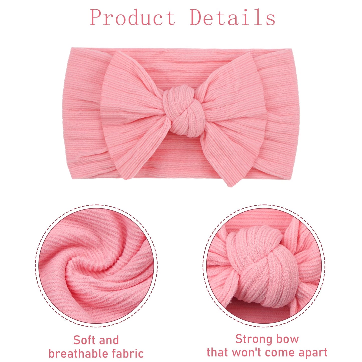 C?Llot 10 Colors Super Stretchy Soft Knot Baby Girl Headbands With Hair Bows Nylon Head Wrap For Newborn Baby Girls Infants Todd