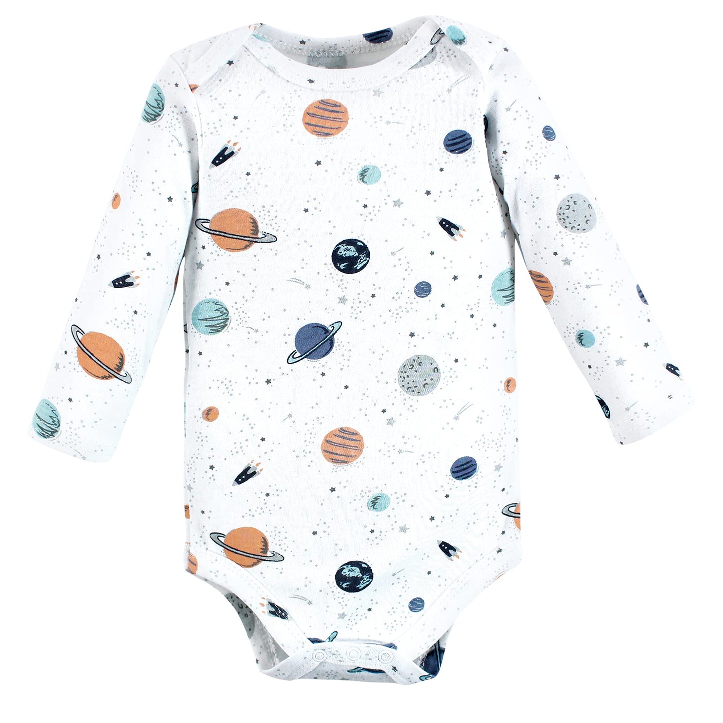 Hudson Baby Baby Girls Cotton Long-Sleeve Bodysuits And Toddler T Shirt Set, Space 5-Pack, 6-9 Months Us