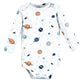 Hudson Baby Baby Girls Hudson Unisex Cotton Long-Sleeve Bodysuits, Space And Toddler T Shirt Set, Space 5-Pack, 0-3 Months Us