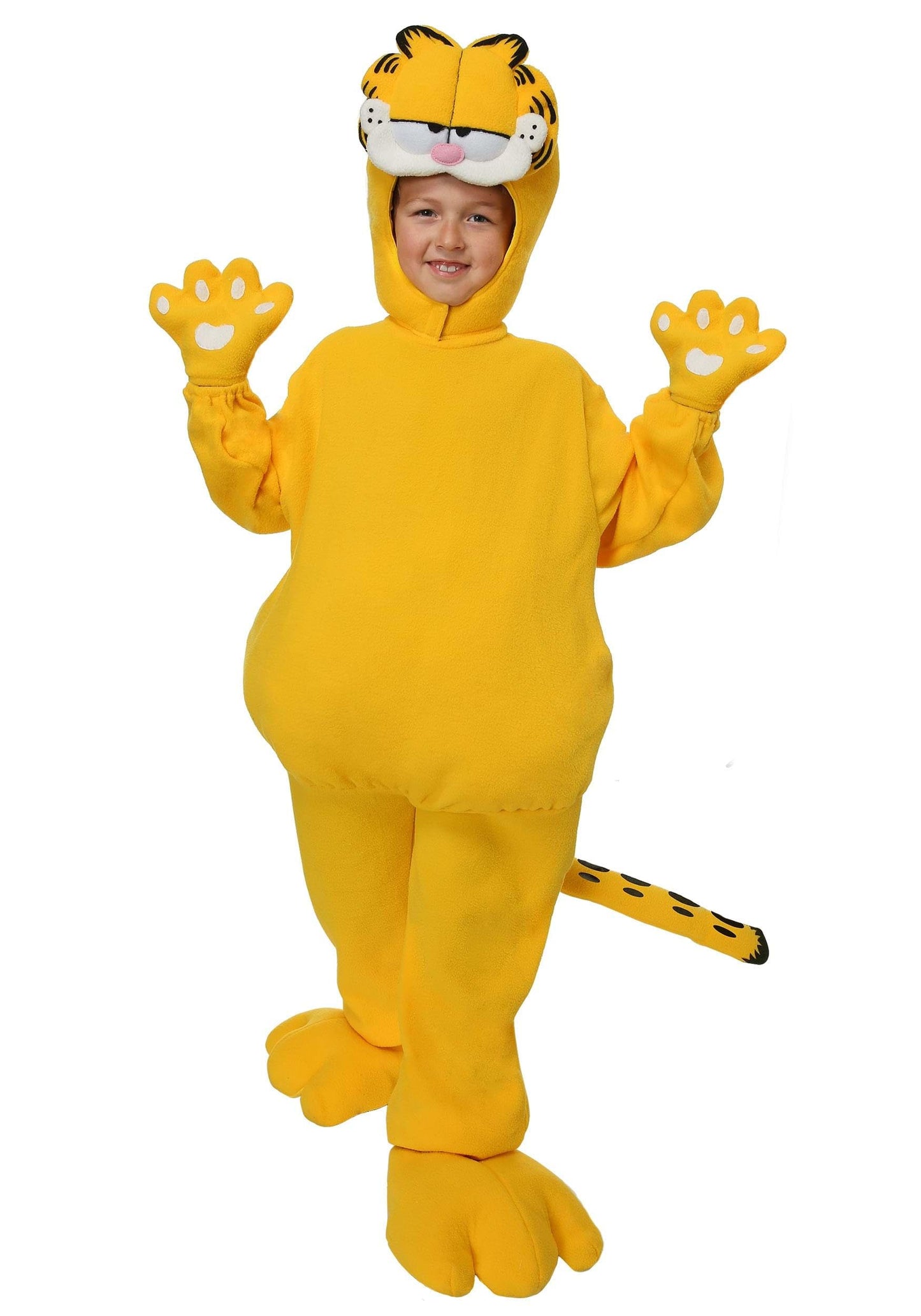 Fun Costumes Kid's Garfield Costume Unisex, Orange Cartoon Cat Jumpsuit, Cat Bodysuit Halloween Outfit for Boys and Girls - Medi