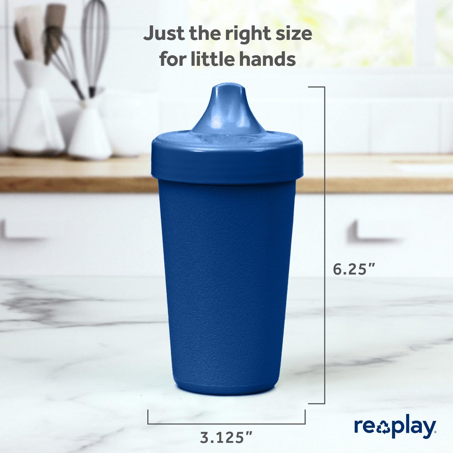 Re-Play Sippy Cups For Toddlers - 10 Oz. Reusable Spill Proof Cups For Kids, Dishwasher/Microwave Safe - Made In Usa - Set Of 3-