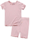 Vaenait Baby Infant Kids Toddler Short Sleeve Sleepwear Pajamas 2Pcs Set Shirring Greypink Js