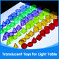 Odoorgames 60 Pieces 3D Shapes for Teaching - Geometric Solids for Kids,Light Table Manipulatives,Translucent Toy for Light Tabl