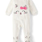 The Children'S Place,Baby Girls,And Toddler Fleece Zip-Front One Piece Footed Pajama,Kitty Face 2-Pack,0 Months,3 Months