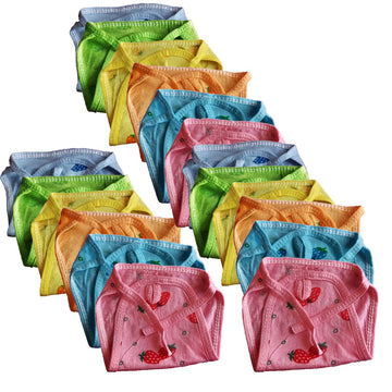Mammachamp Baby Nappies, Colourful Cotton Hosiery Diapers, Assorted Colours (Pack Of 18)