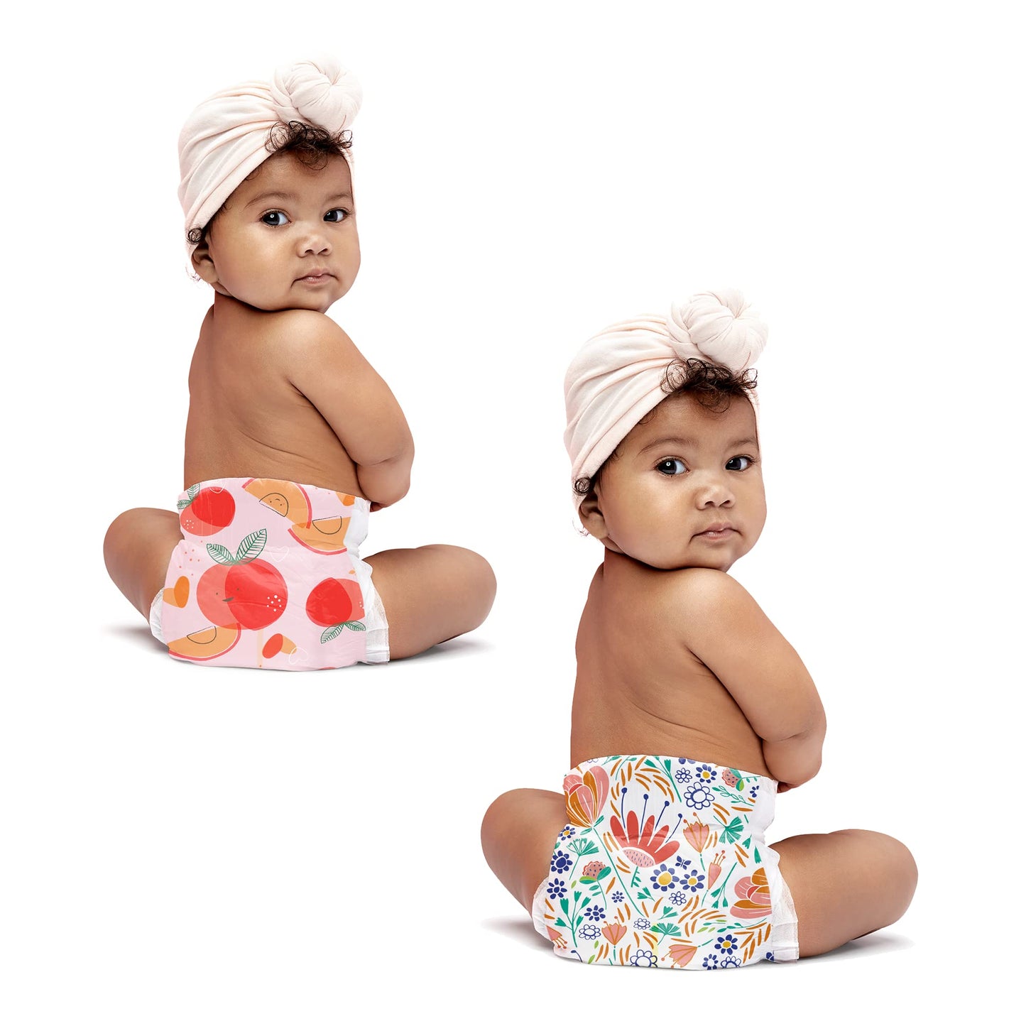 The Honest Company Clean Conscious Diapers | Plant-Based, Sustainable | Just Peachy + Flower Power | Super Club Box, Size 4 (22-