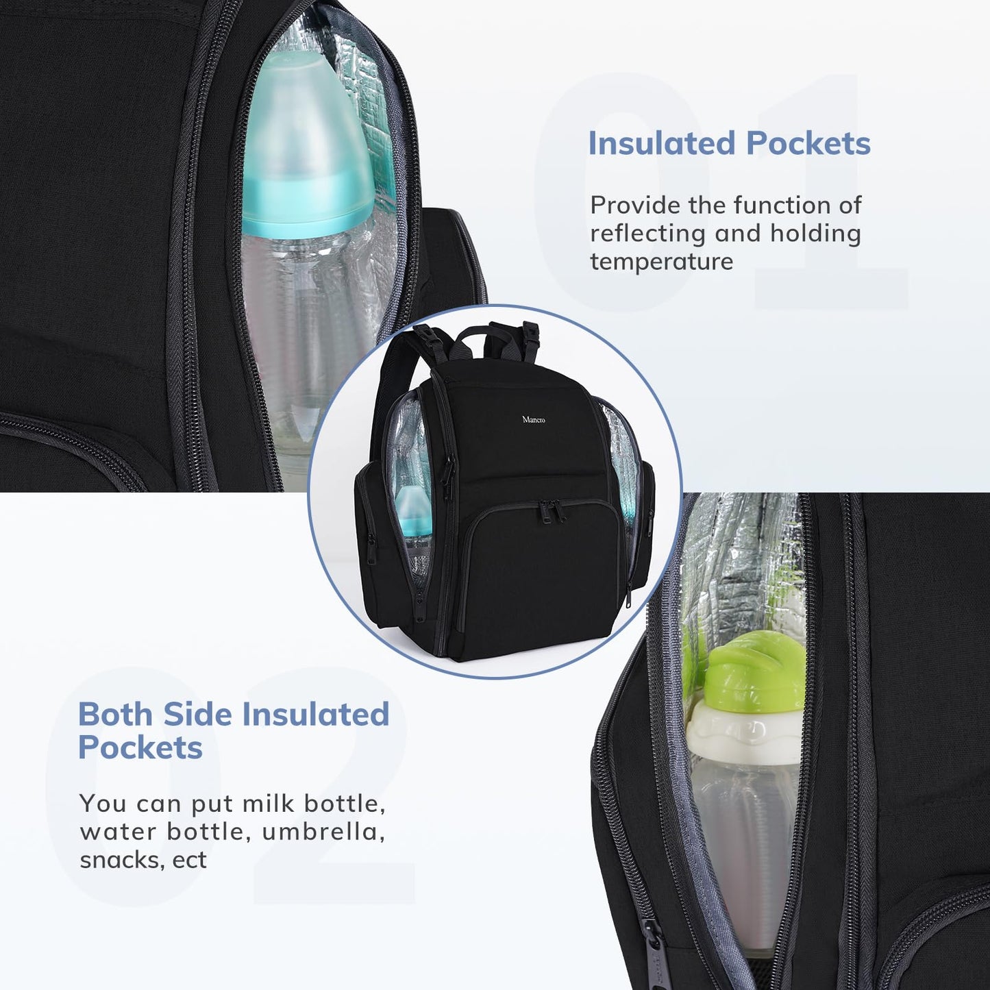 Backpack Diaper Bag, Waterproof Boy Travel Bag For Dad And Men, Large Multi-Function, Many Pockets, Lightweight, Stylish Diaper